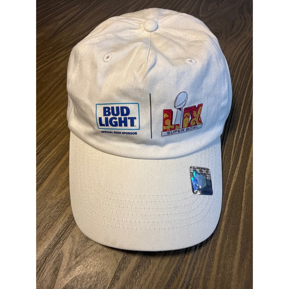 Bud Light Super Bowl LIX Hat Adult White Embroidered NFL Sponsor Cap